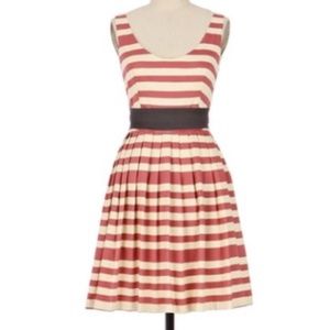 Pink + Yellow Striped Anthropologie Dress Size 0